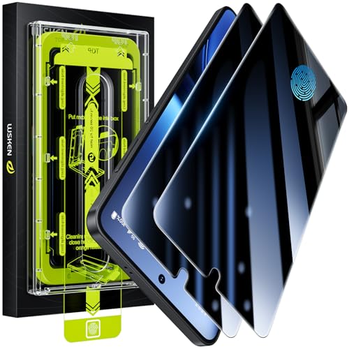 WSKEN for Samsung Galaxy S25 Edge Privacy Screen Protector - 25 Degree Anti Spy [Fingerprint Unlock Support] Case Friendly Shatterproof Auto Dust Removal Tempered Glass for Galaxy S25 Edge,2 PCS