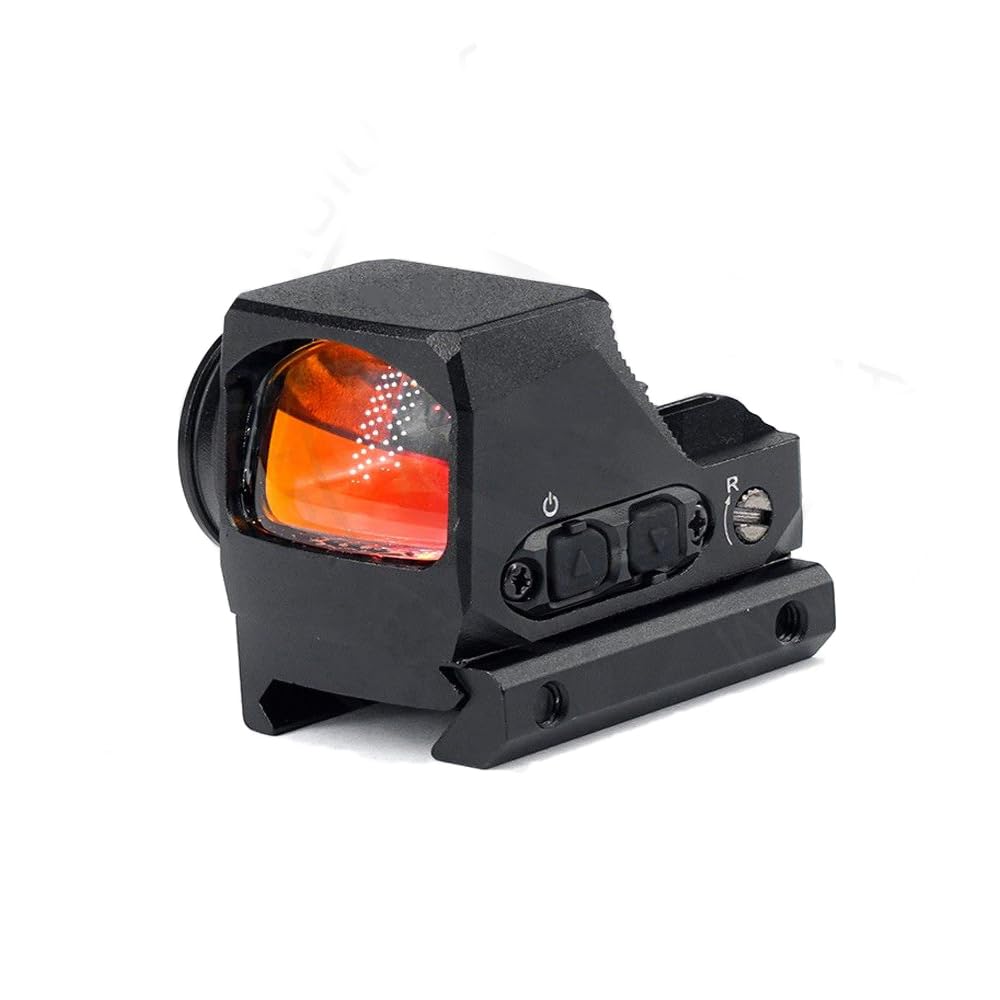 R-X - Mirilla de punto rojo de 1 x 24 mm con mira trasera de fibra óptica, montaje Glock y soporte de riel Picatinny para pistola de caza, Shake Awake