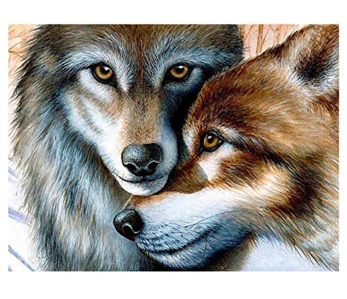 BulundFan Mosaikbilder Chinesische Stickerei Daimond Gemälde Tiere Diamantstickerei Wolves_40X55Cm_40X55Cm Cover