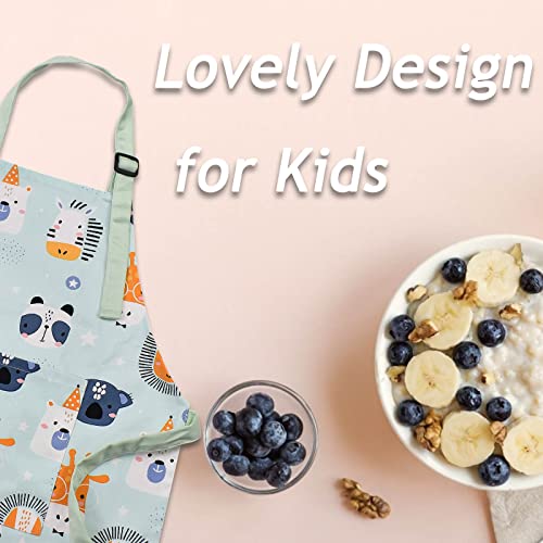 Pipoobear Kids Apron Adjustable Strap For Boys And Girls 100% Cotton, Blue Toddler Chef Apron With Pocket For Kitchen Cooking Baking Painting And Craft(S, 3-5 Year-Old) #TOP3