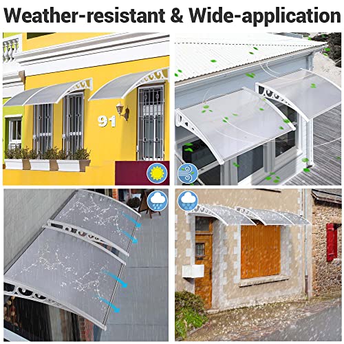 Yescom 40"X40" Outdoor Awning Patio Window Door Canopy Cover Uv Protection Hollow Sheet #TOP7