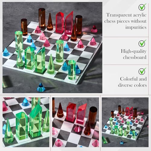 Set de Ajedrez Acrílico Rainbow Crystal Moderno miniatura 5