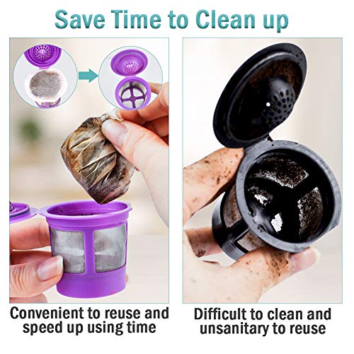 Image of CAPMESSO Disposable Coffee Filters with Lid Kerig Paper Filter for Reusable Single Serve Pods Compatible with Keurg 2.0 & 1.0 Coffee Maker (White, 200)