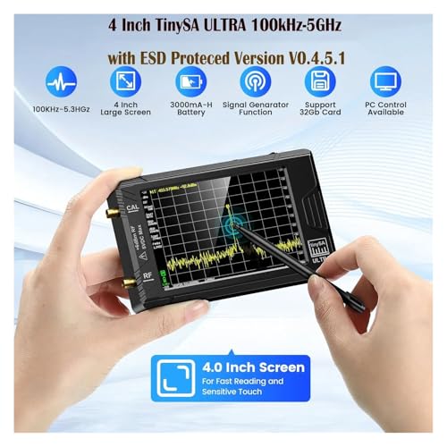 Analizador de espectro de 5,3 GHz con generador RF portátil y comprobador LAN interno 5