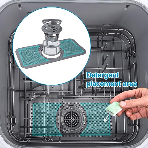 IAGREEA Portable Countertop Dishwasher, 7 Washing Programs Compact Mini Dishwasher, No Hook Needed, Anti-Leakage, Fruit & Vegetable Soaking, For 4 Sets of Tableware