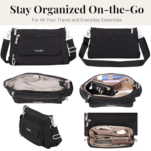 Image of Baggallini Original Everyday 11x7.5 Crossbody Bags Rfid Protected Lightweight Nylon Zippered Travel Purse