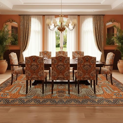 Tapete GarveeHome Boho Tiger 8x10 Lavable Antideslizante miniatura 3