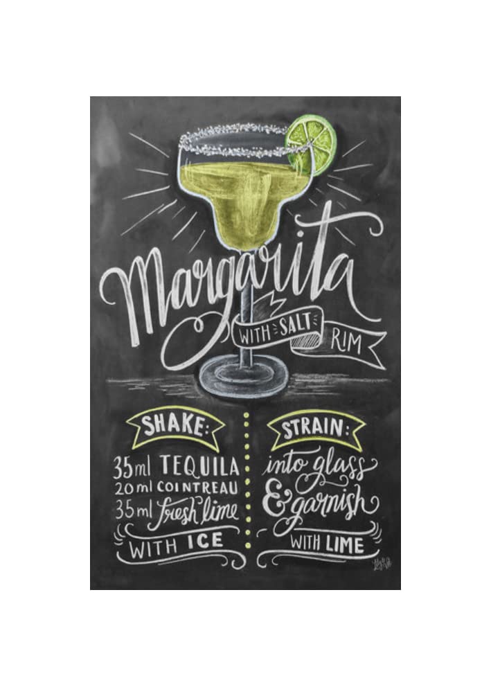 Sawfish® Margarita Drink Cocktail Metal Sign Retro Vintage Wall Tin Plaque 10x15cm 20x15cm 20x30cm 30x40cm 40x60cm Ideal for Pub Shed Bar Office Man Cave Home Bedroom Dining Room Kitchen