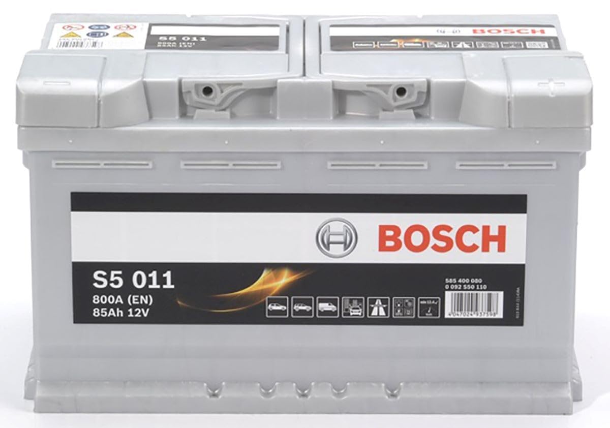 BOSCH Batería 85, Ah 800, A/EN 0 092 S50 110 L 315mm B 175mm H 190mm Compatible con AUDI A4 B8 Avant 8K5 A6 C7 Avant 4G5, 4GD, VW GOLF VI 5K1 Golf IV Hatchback 1J1, MERCEDES-BENZ Clase C T-modell S204