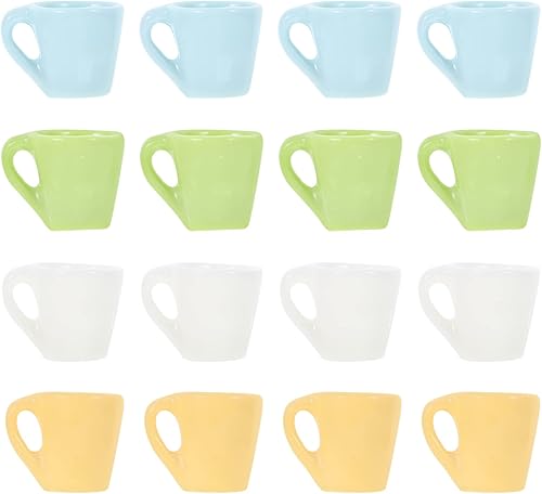 Zerodeko 16 mini tazas de café a escala 1 6, tazas de resina, taza de té, casa de muñecas, miniaturas, alimentos, cocina, decoración de
