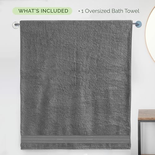 Image of Elegant Comfort Three Line Popcorn Extra Large Luxury Bath Towel - 40 inch x 80 inch inch, Premium Hotel Spa Quality 1 Piece Oversized Bath Sheet 100% Turkish Cotton Super Soft Highly Absorbent, Charcoal Gray