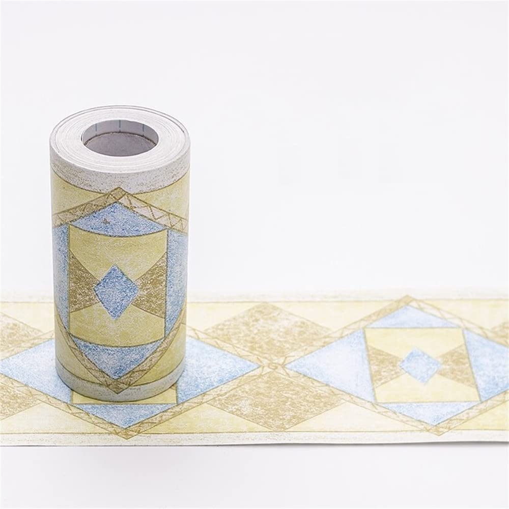 Lyhydma 12 Wallpaper Border 10M/Roll Self Adhesive Waterproof Waist Lines Wallpaper Bathroom Skirting Line Decor Baseboard Corridor Floor Borders Sticker(12)