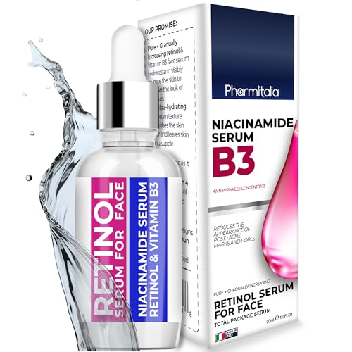 Sérum facial con retinol rejuvenecedor con vitamina B3 – Paquete completo de retinol sérum contra el envejecimiento, arrugas, líneas finas, cicatrices de acné y manchas solares para un cutis radiante