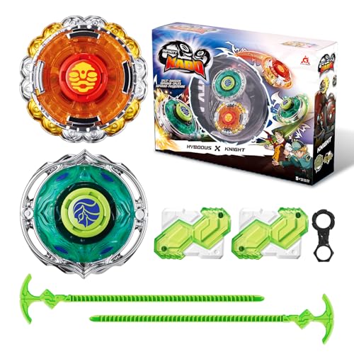 Infinity Nado Trompos para Niños Juguete de Metal, Trompos de Batalla Lanzador de Juguetes, Battle Tops Trompos para Niños a Partir de 5 Años, Infinity Nado Spinning Tops Hybodus Knight