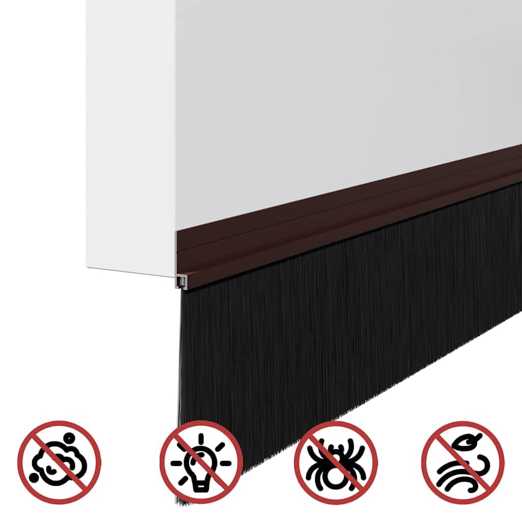 Samoprzylepne uszczelki szczotkowe do drzwi, 12 szt., 100 cm, do wnętrz, izolacja akustyczna ze stopu aluminium
