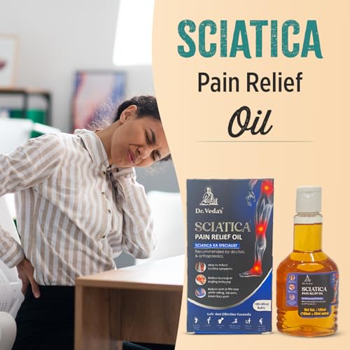 Image of Dr. Veda's Ayurvedic Sciatica Pain Relief Oil | Helps Reduce Burning, Tingling & Nerve Pain in Legs, Hips & Lower Back | 120ml