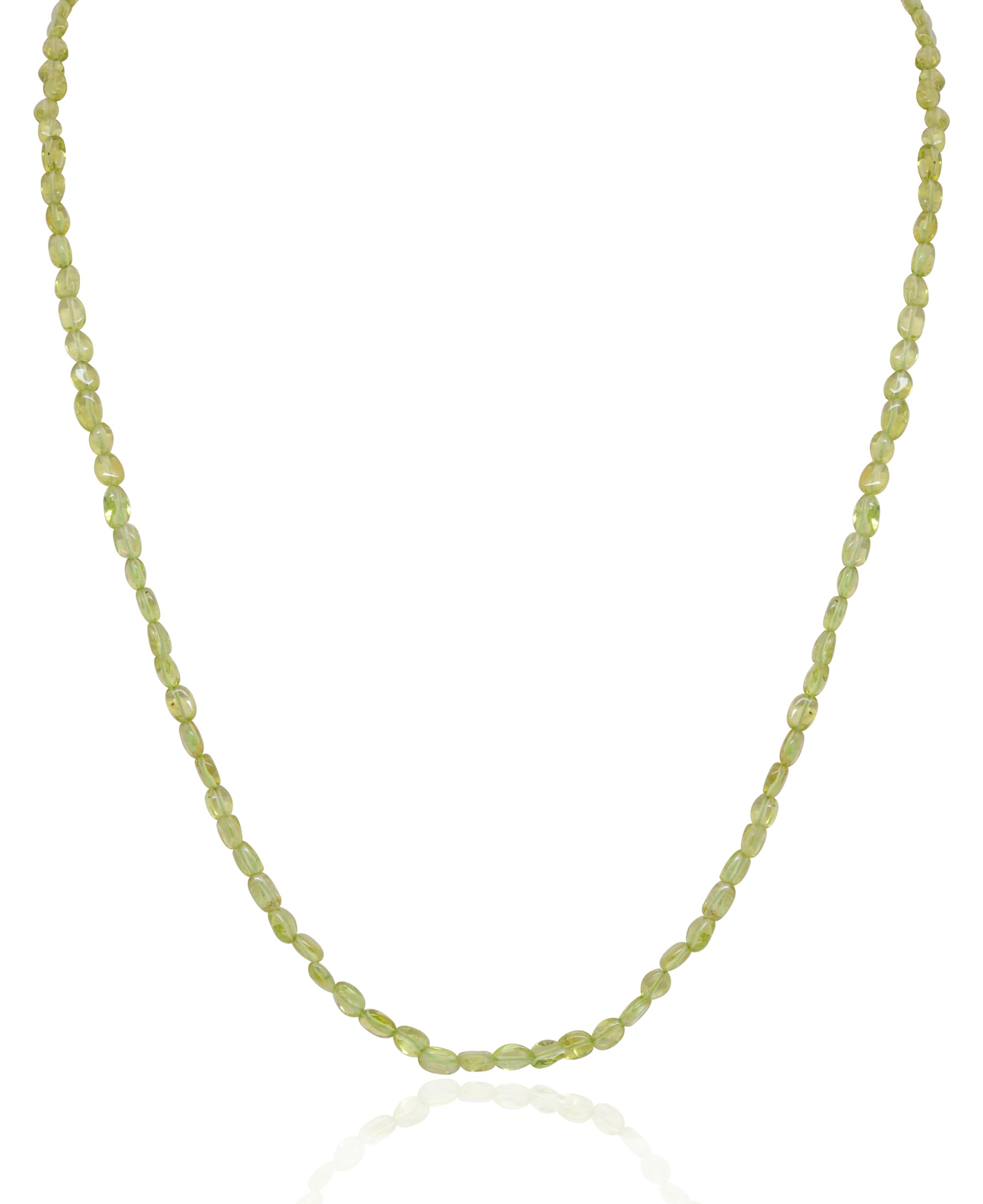 gehna Peridot Gemstone Oval Shaped Cabochon Bead String-picture-39