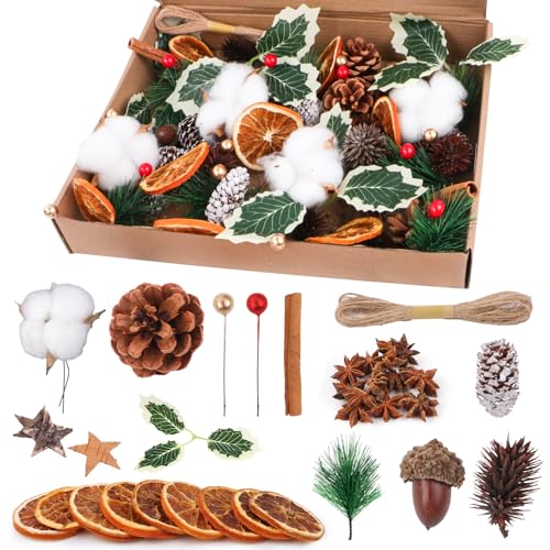 Joxessaien 190 Stück Weihnachtskranz Deko Set – Baumwolle,...