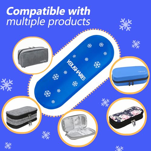 youshares diabetes ice packs for insulated medication travel bag - tsa approved ice packs for insulin cooler travel case mini ice packs suitable for most medication cooler travel case2 packs