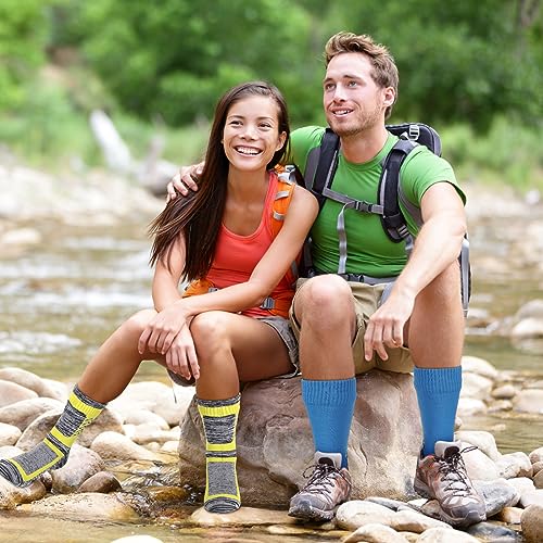 Image of Jeyiour 2 Pairs Waterproof Socks Unisex Waterproof Breathable Outdoor Skiing Hiking Wading Fishing Socks for Men Women