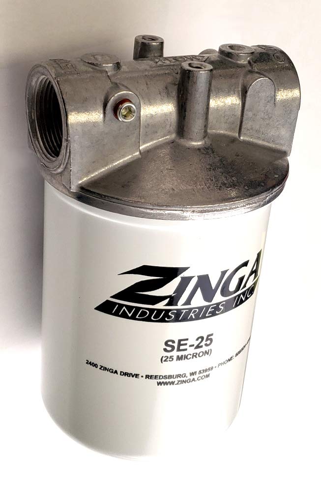 Zinga Filter Assembly 11/4 NPT Housing with 25 Micron Short Filter