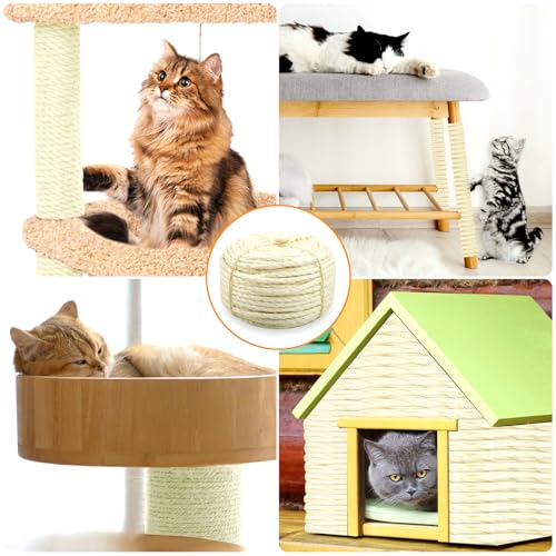 Cuerda de Sisal para Rascadores de Gato 1/4" Diámetro 200 pulgadas miniatura 6
