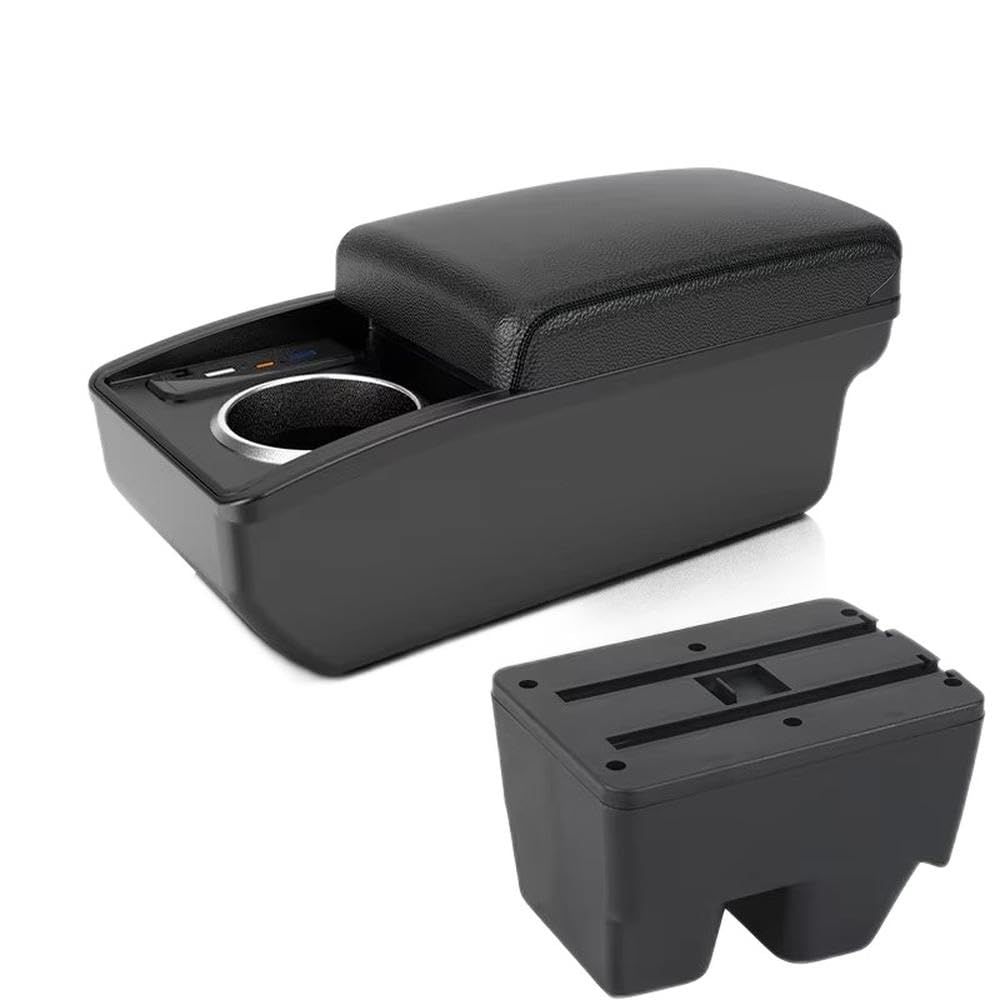 FSOZDBBPL For Toyota Yaris SUV For Yaris Cross Car Armrest Box Storage Box Retrofit Parts Interior Parts(B2 Black line 6 usb)