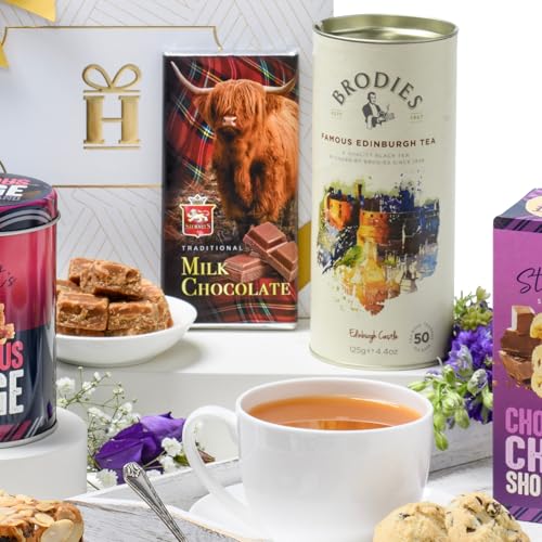 Hattie's Gifts Scottish Luxury Afternoon Tea Hamper - Christmas Food Gift for Family Includes Shortbread, Tea, Fudge, Dundee Cake, Crisps, Chocolate & Jam - Hamper & Gourmet Gifts for Women and Men - Image 6