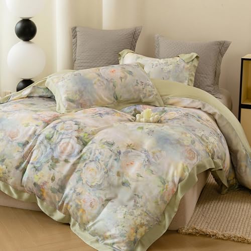 ECOCOTT Bedding 3-Piece Duvet Cover King Size – Silky Soft 100% Lyocell, Cooling & Breathable for Hot Sleepers, Painter Palette Floral, Moisture-Wicking Luxury