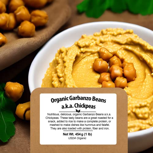 Image of Organic Chickpeas Garbanzo Beans Dry 2.8 lb - Dried Chick Peas - Great Protein for Tofu, Tahini - Similar to Soy Beans | USDA Certified | Vegan | Non-GMO | Gluten Free