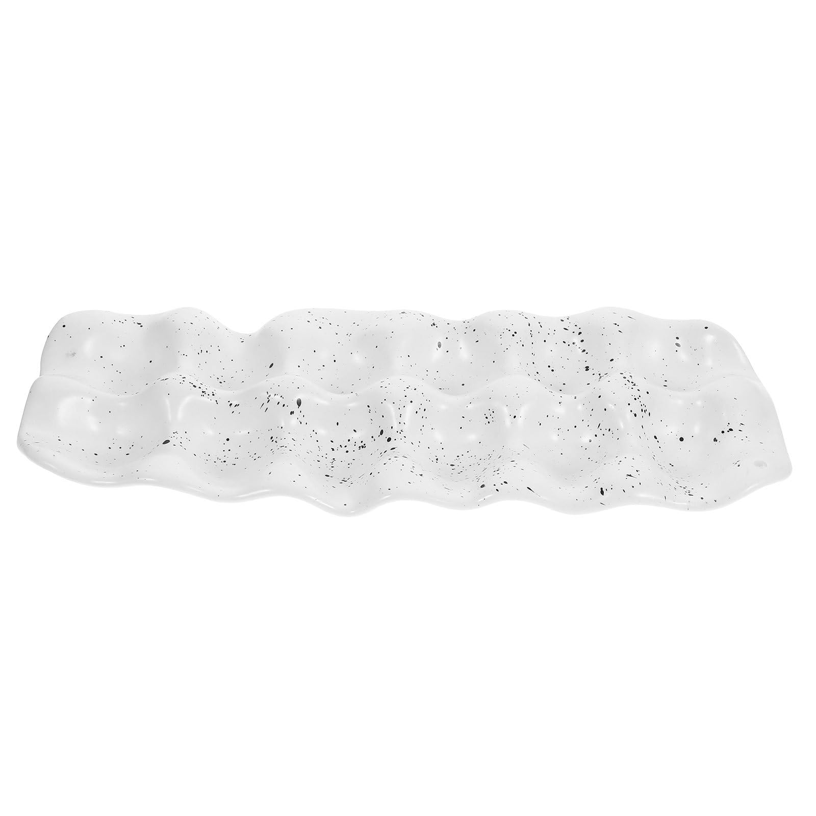 UKCOCO Bandeja de Cerámica para Huevos Espacios Organizador Refrigerador Soporte Protector Almacenamiento Cocina Porcelana Elegante Duradero