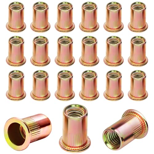Insert Fileté Metal M6 & M8 Ecrou a Sertir 80 Pièces Aveugle Rivet Fileté Écrous à Tête Plate...