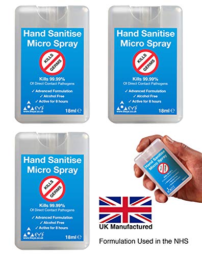 3 x THEYE Hand Sanitiser Micro Sprays Kills 99.9999% of Viruses and Bacteria