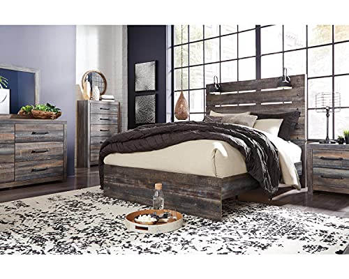Signature Design by Ashley Drystan Rustic Panel Headboard ONLY with USB Charging Stations, Queen, Brown - Image 6