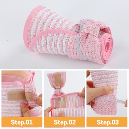 Kids Summer Roll Up Sun Visor Hat Wide Brim Straw Teens Beach Hat Cap Sun Hats with Bow for Girls 5