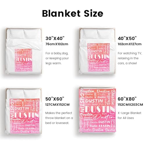Name Blanket Personalized Name Blanket Customized Blanket with Name Text for Adult Kid Birthday Christmas Mothers Fathers Valentines Day Gift