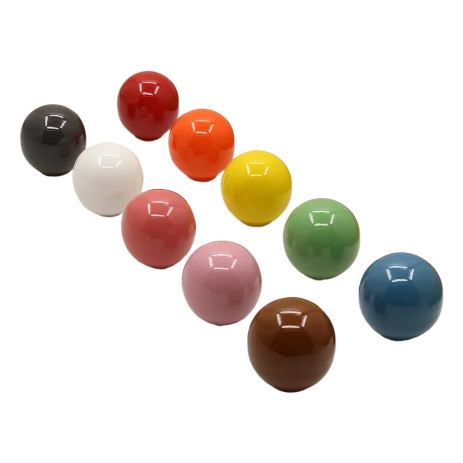 Zeahkri Cute Cabinet Handle 10pcs Colorful Round Ceramic Ball Cabinet Pulls