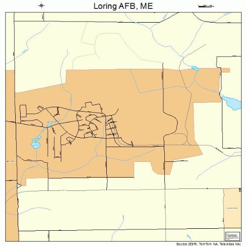 Large Street & Road Map of Loring AFB, Maine ME Printed poster size