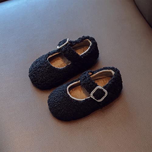 Fashion Winter Children Boots Girls Flat Cotton Shoes Plush Warm Water Rhinestone Buckle Strap Girl Toddler Boots2