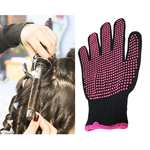 Cozy-TT Guantes profesionales resistentes al calor para el peinado - 1 par de guantes antideslizantes resistentes al calor con puntos de silicona