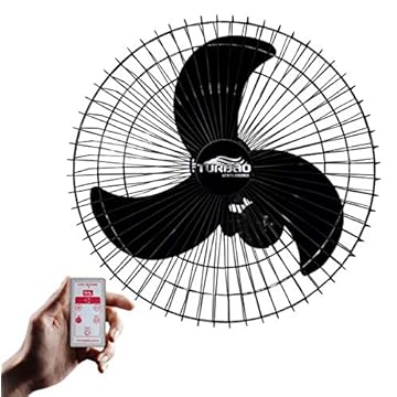 Ventilador de Parede Oscilante 60cm Preto Turbão Com Controle Remoto