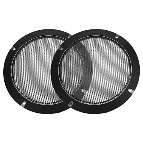 sourcing map Altavoz Rejilla Cubierta 6.5 Pulgada 184mm Malla Decorativa Círculo Subwoofer Guardia Protector Negro Cover