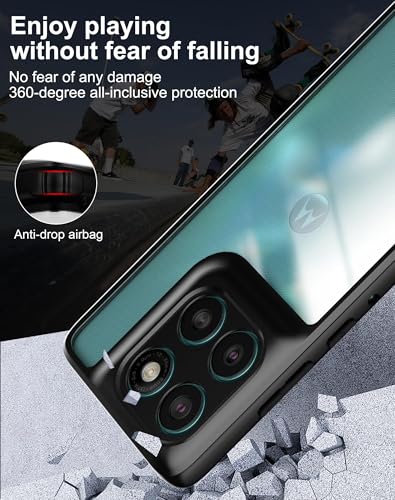 Image of QUIETIP Case Compatible with Motorola Edge 60 Fusion /Edge 60,Clear TPU Shockproof Protective Cover,Black