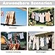 JASUEN Wäscheleine Ausziehbar für Camping and Reise - Updated Extralange 10m Tragbare and Robuste Schnur mit Großer Kurbel (Grau mit Schwarz)