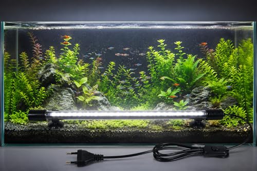 Image of Venus Aqua LED Aquarium Light for Fish Tank, IP68 Waterproof Fully Submersible Aquarium Lamp with 2 Suction Cups, Bright White LED Light, 52 cm