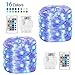 Fairy Lights, DOMEZAN 2 Set 16 Colors Changing 50 LED String Lights Battery Operated Waterproof 16.4ft Copper Wire Firefly Lights Dimmable with Remote Control (Timer)