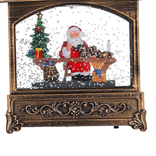 Lanterne de Noël globe de neige avec lampe LED décorative pour table festive festive