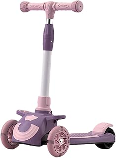 MagiDeal Children Kick Scooters Kick Scooters with Music Light Flashing 4 Level Adjustable Height 3 Wheel Scooters Kids Scooters for Game Playing Outdoor