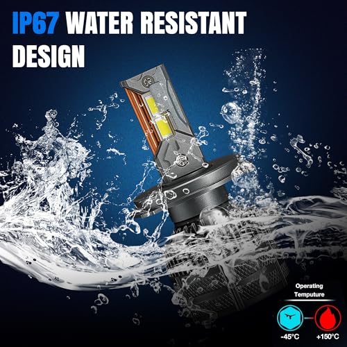 Image of OTO2EYE 100W H4 / H19 LED Headlight Bulbs for Car & Motorcycle | 10000LM | Low Beam Yellow & High Beam Yellow-White |6500K| Dual Color H4 Headlamp | Plug & Play | Pack of 2 | 2 Years Warranty