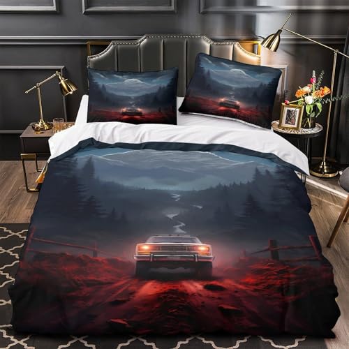 Housse de couette 3D pour un lit double confortable de couple moderne